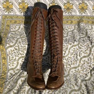 Size 6 1920s Leather Vintage Boots, Man made.